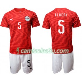 Camisolas de Futebol Egito Elneny 5 Criança Equipamento Principal 2019 Manga Curta